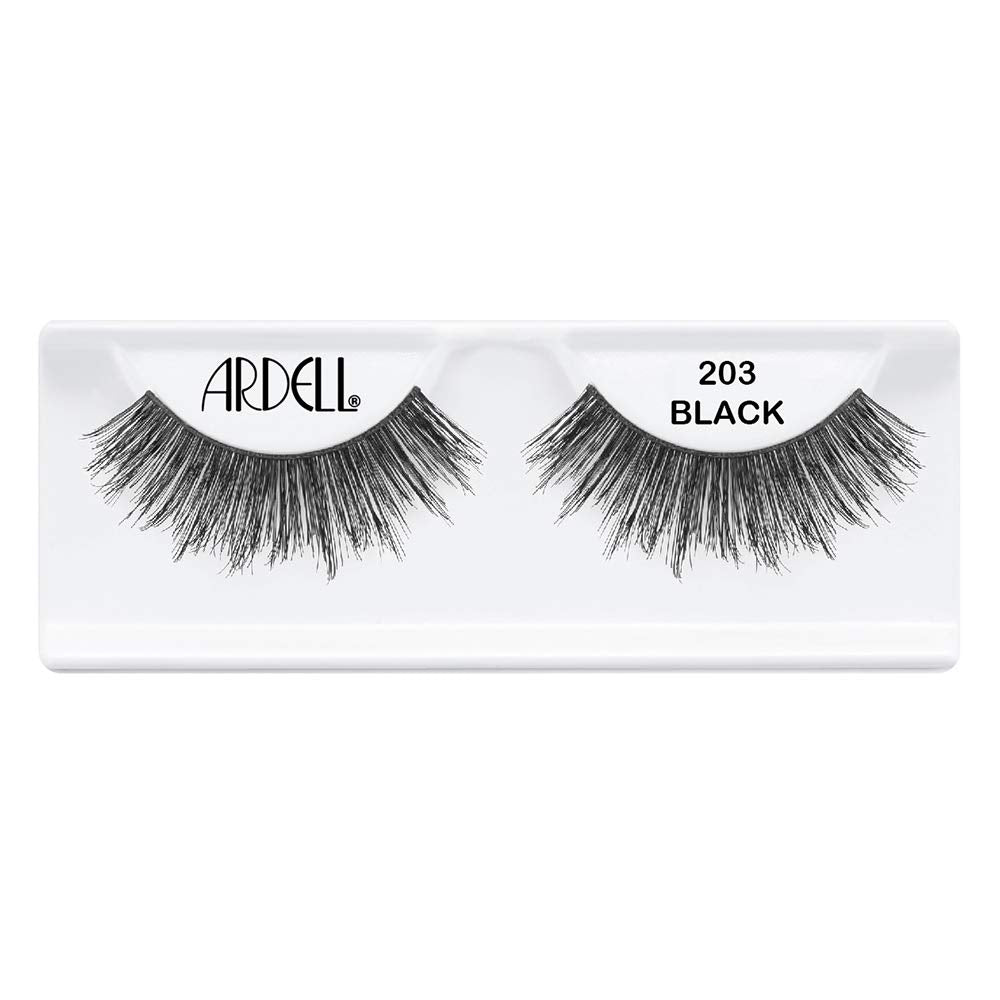 Ardell Double Up 203 Black rounded-flare lashes with center elongation
