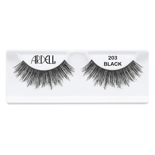 Ardell Double Up 203 Black rounded-flare lashes with center elongation
