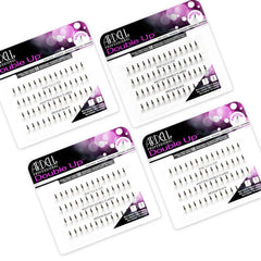Ardell Double Up Individuals knotted medium black four-pack closeup for dramatic volume.