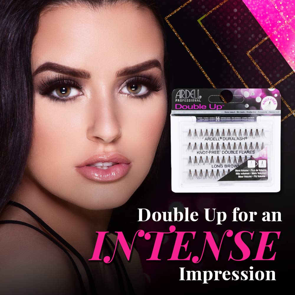 Ardell Double Up lash clusters knot-free provide secure, precise placement with lightweight comfort.