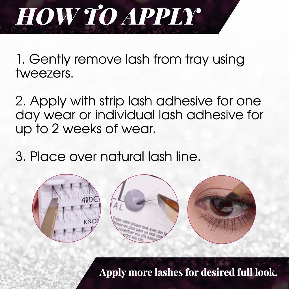 Ardell Double Up Short Black knotted-by-hand lashes for natural finish.