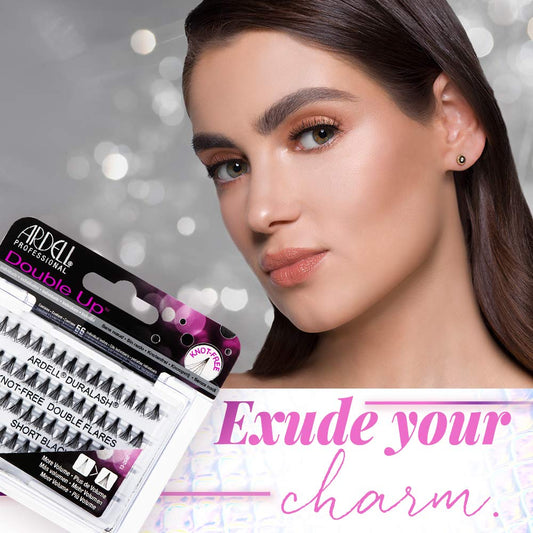 Ardell Double Up Short individual lashes highlight dense, lightweight volume.