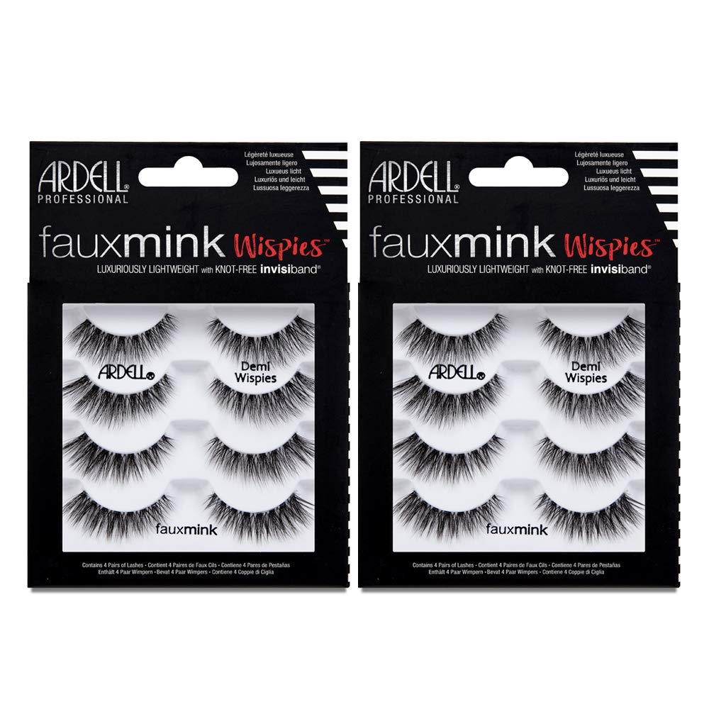 Ardell Faux Mink Demi Wispies closeup pack shows natural look and lightweight wear