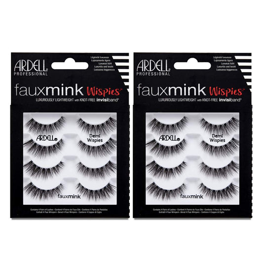 Ardell Faux Mink Demi Wispies closeup pack shows natural look and lightweight wear