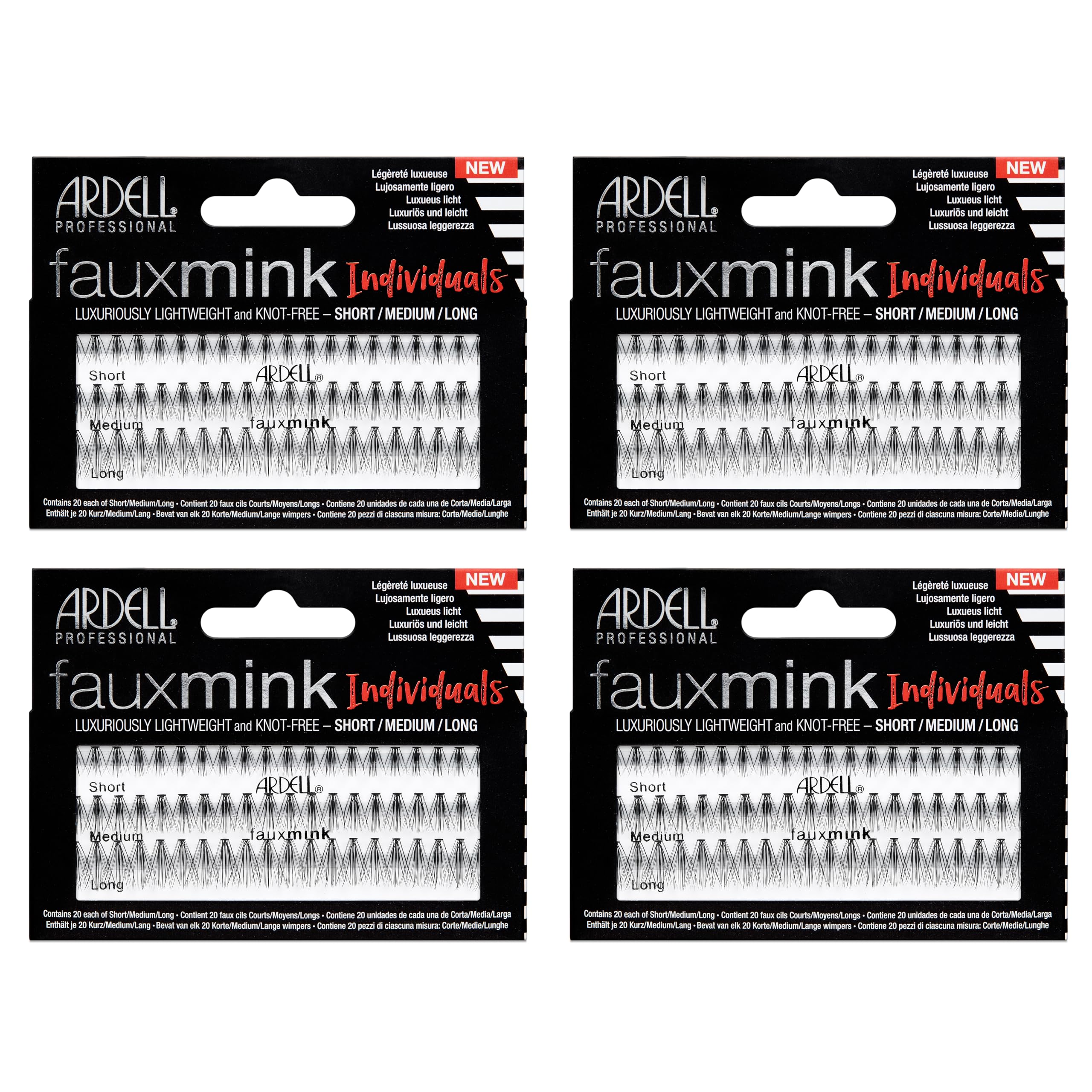 Ardell Faux Mink DIY Lash Clusters pack cover, four-pack convenience for customizable looks.
