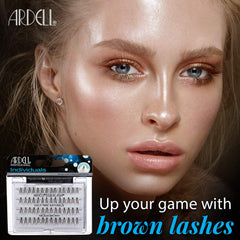 Ardell Medium Brown individual lashes close-up showing lightweight, seamless blend