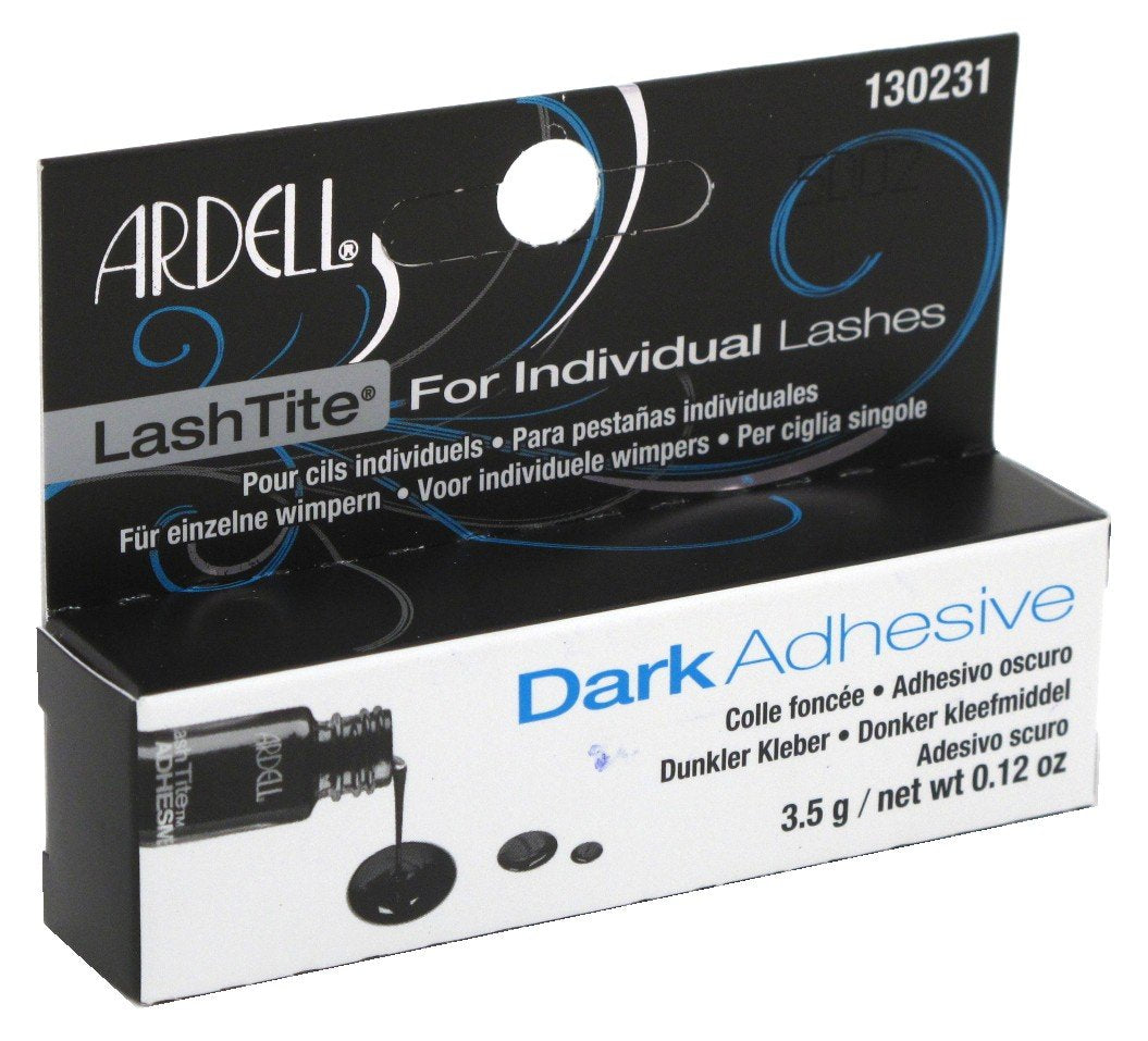 Ardell Lashtite adhesive dark bottle enables secure lash application and removable wear daily.