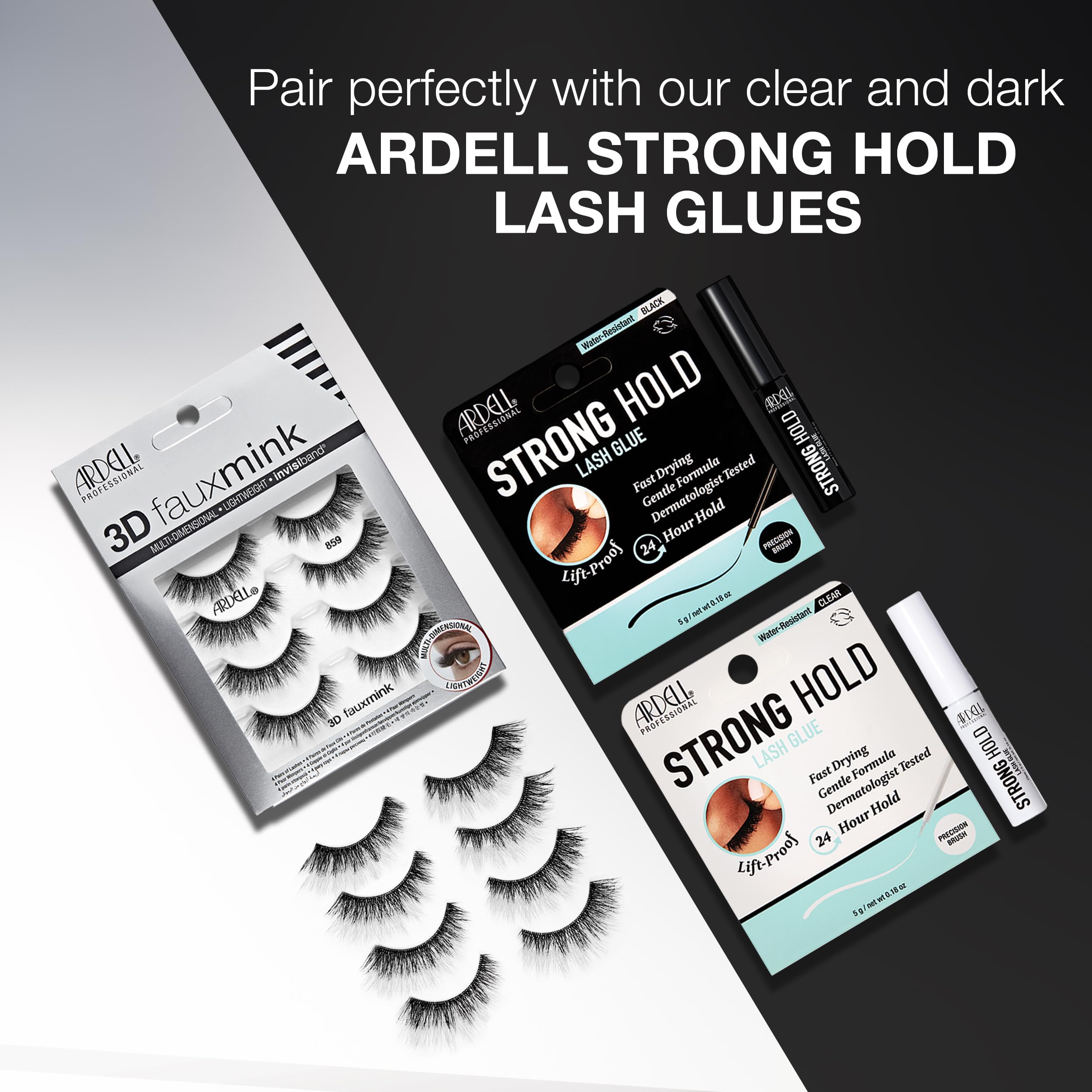 Ardell luxurious faux mink fibers feel soft and durable on lashes
