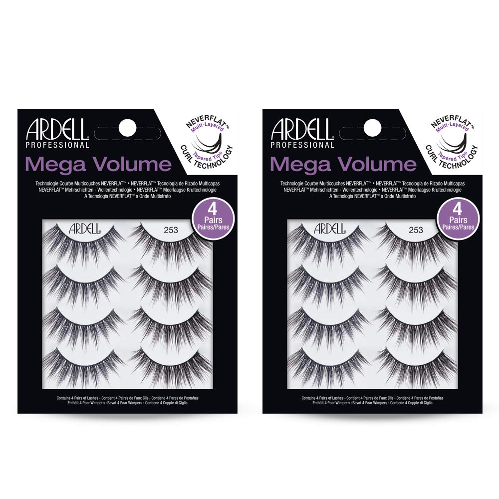 Ardell Mega Volume 253 lashes closeup for dramatic, wispy eyes.