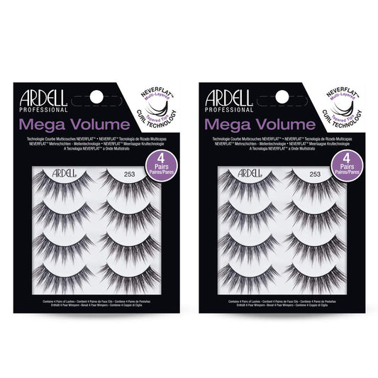 Ardell Mega Volume 253 lashes closeup for dramatic, wispy eyes.