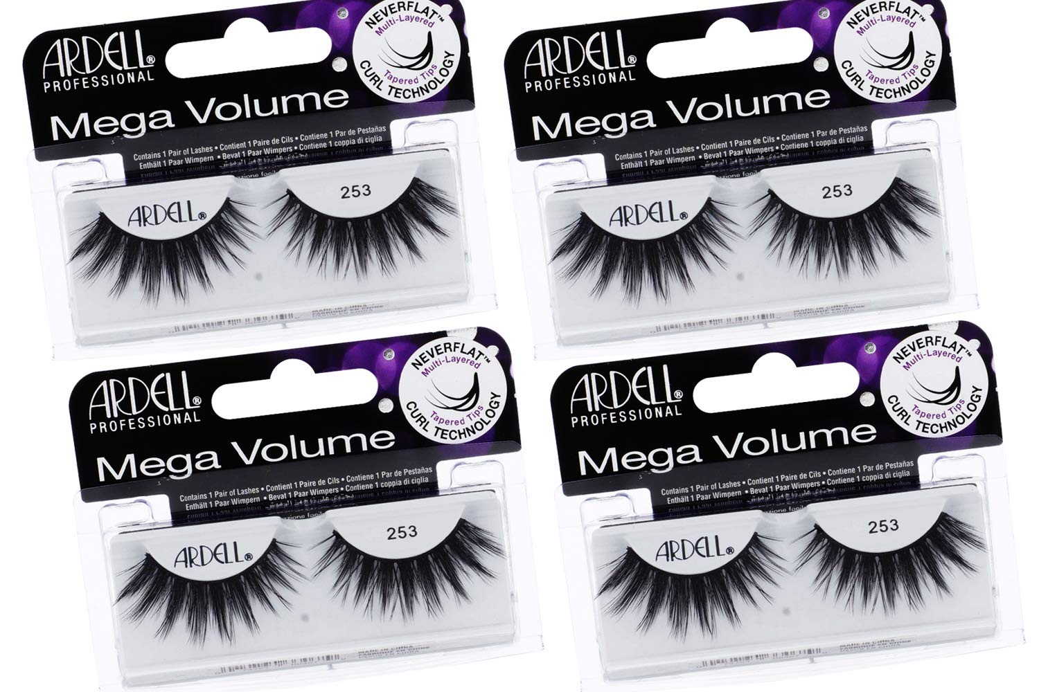 Ardell Mega Volume Lash 253 with crisscross pattern for subtle winged definition
