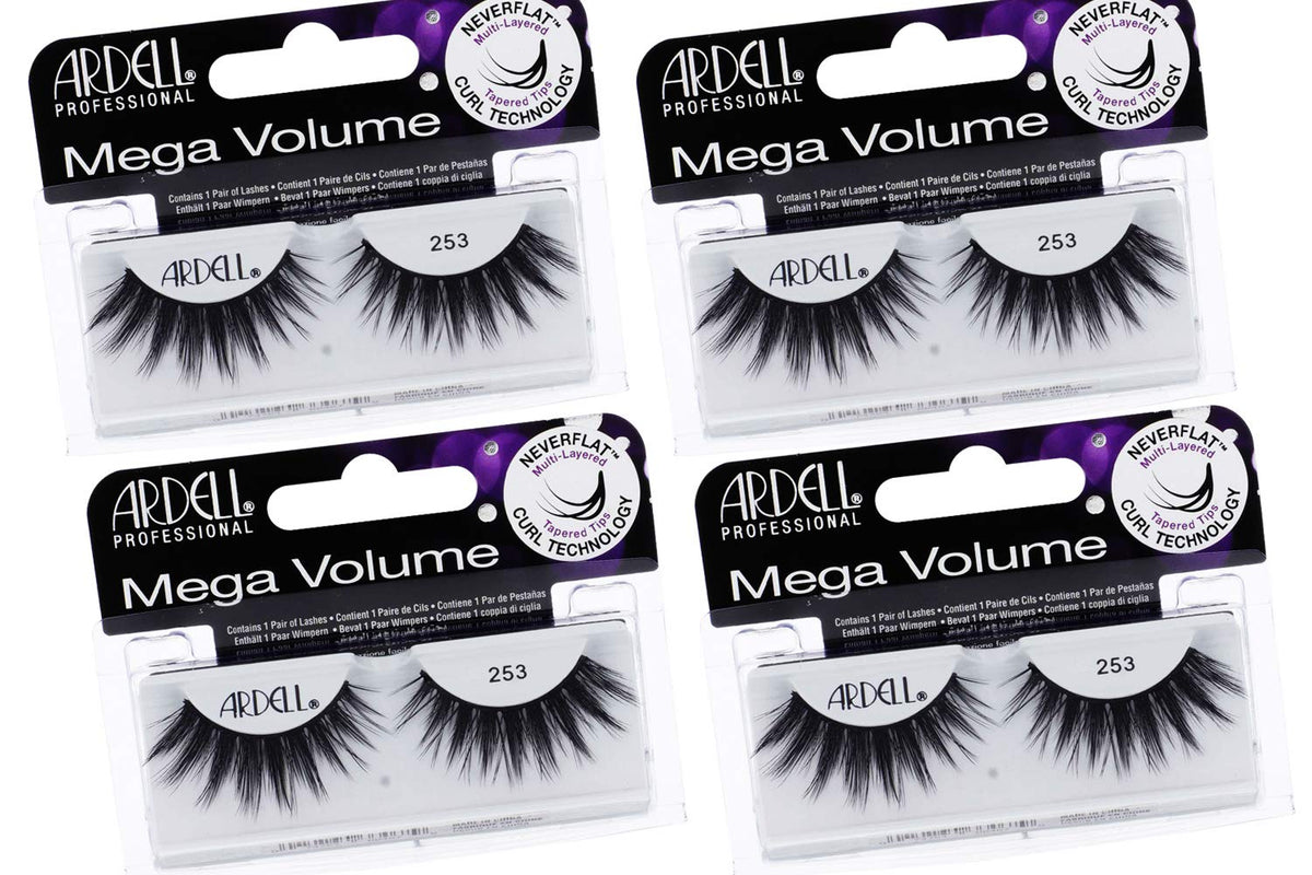 Ardell Mega Volume Lash 253 with crisscross pattern for subtle winged definition