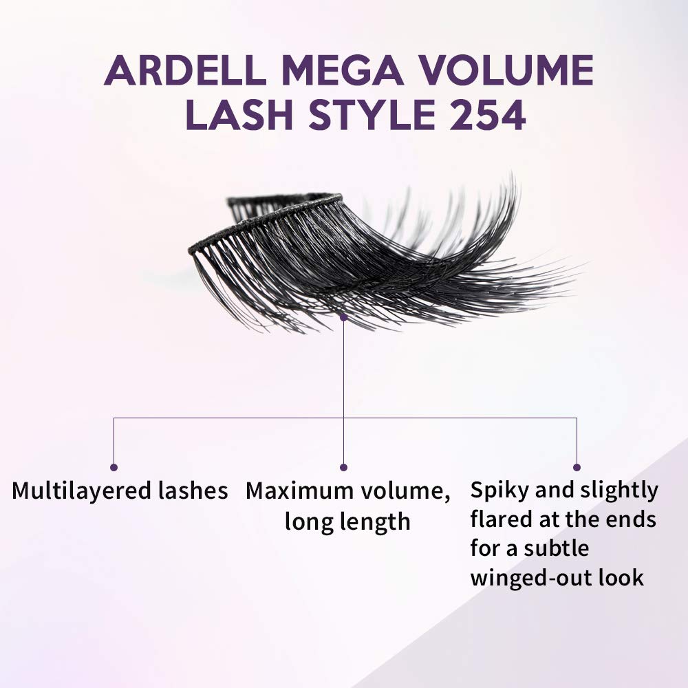 Ardell Mega Volume Lash 254 quad-pack display of reusable glamorous lashes
