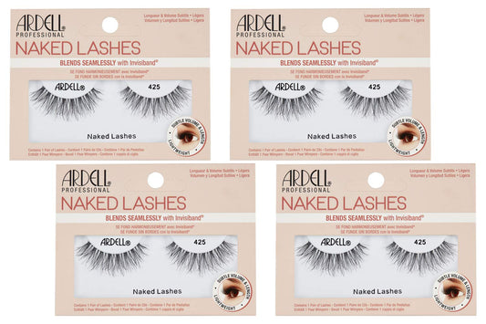 Ardell Naked Lashes 425 with Invisiband—close-up view of the undetectable band for natural daily wear