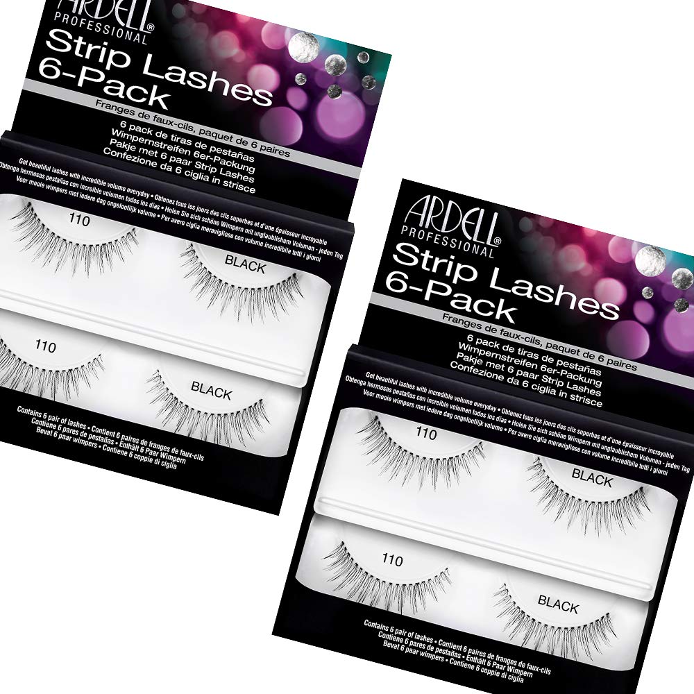 Ardell Natural 110 Black strip lashes for a natural, enhanced gaze.