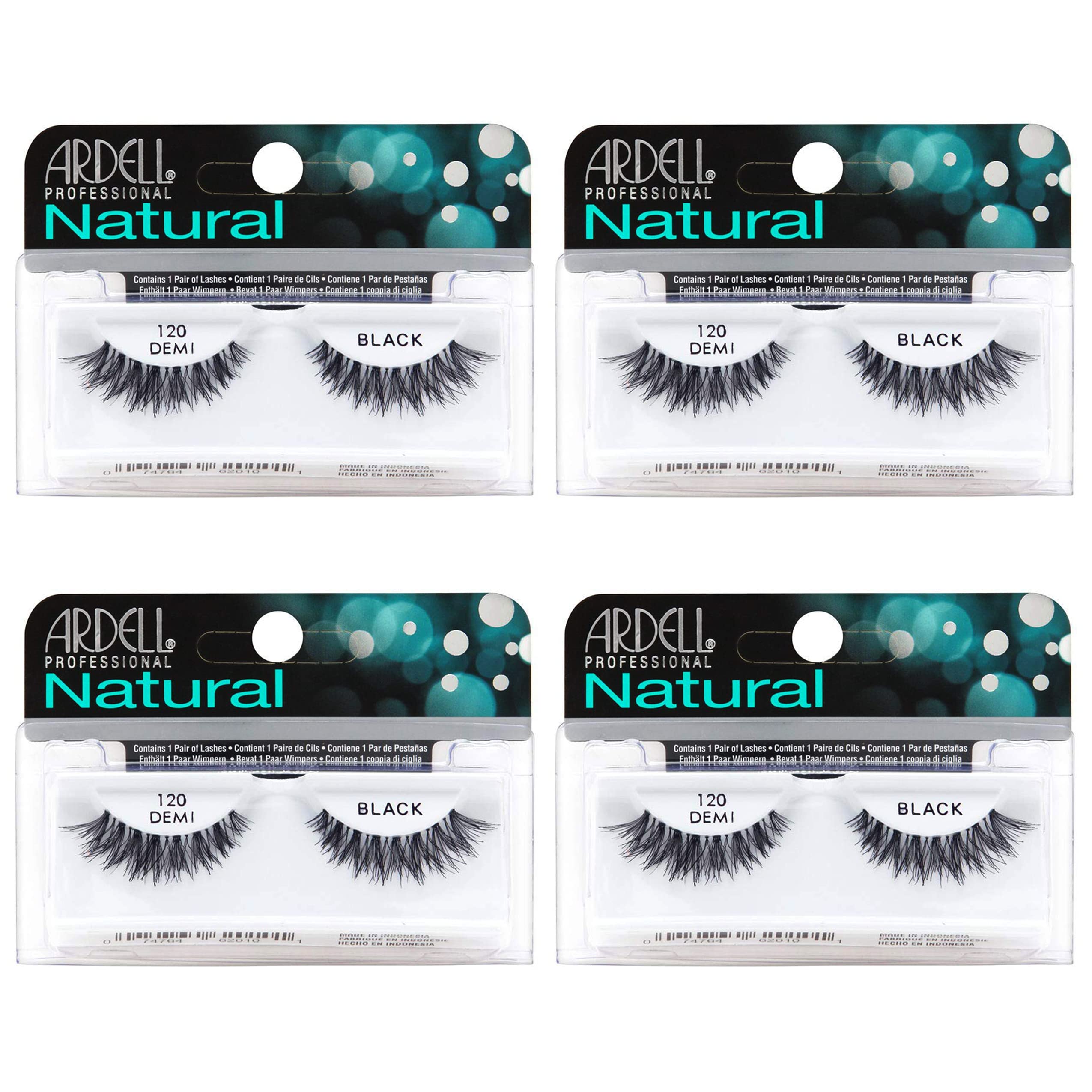 Ardell Natural Lashes 120 Black crisscross inner to outer for natural daily lift.