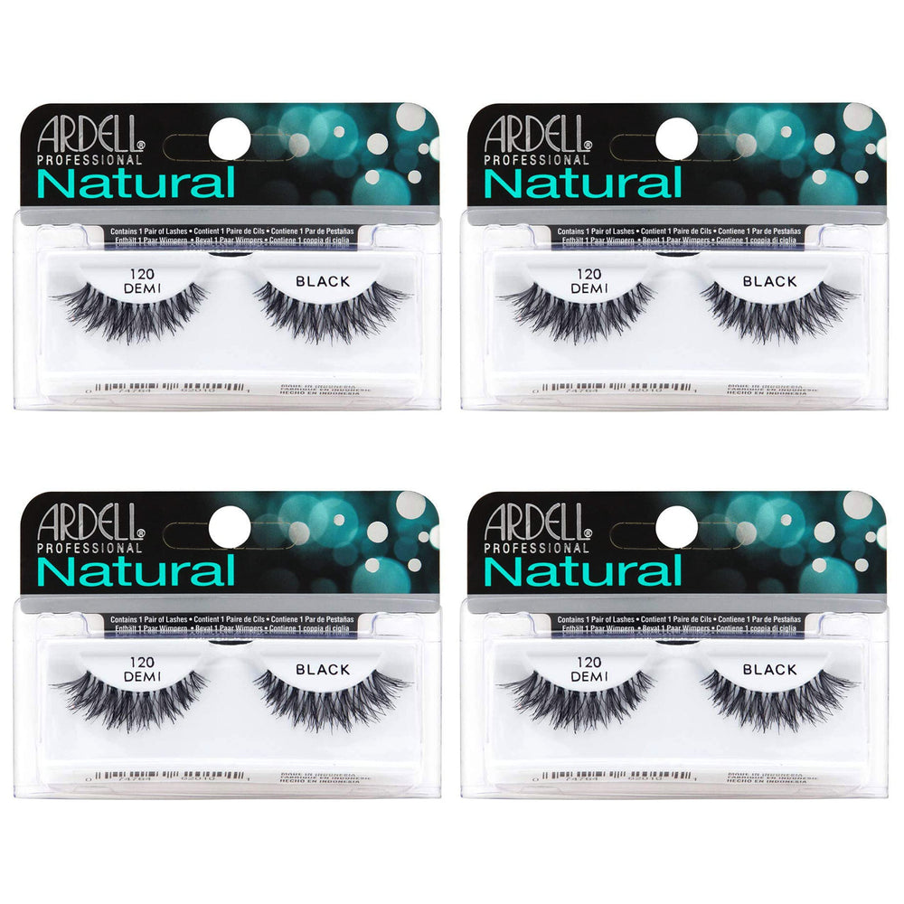 Ardell Natural Lashes 120 Black crisscross inner to outer for natural daily lift.