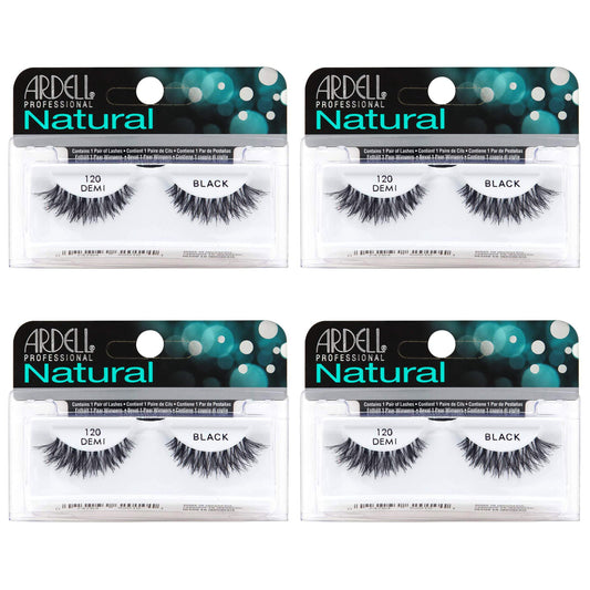 Ardell Natural Lashes 120 Black crisscross inner to outer for natural daily lift.