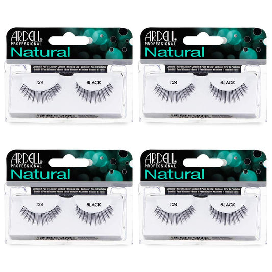 Ardell Natural Lashes 124 strip lashes in black for a natural everyday look.