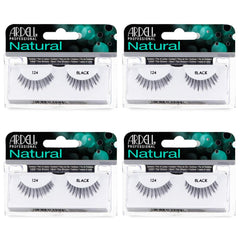 Ardell Natural Lashes 124 strip lashes in black for a natural everyday look.