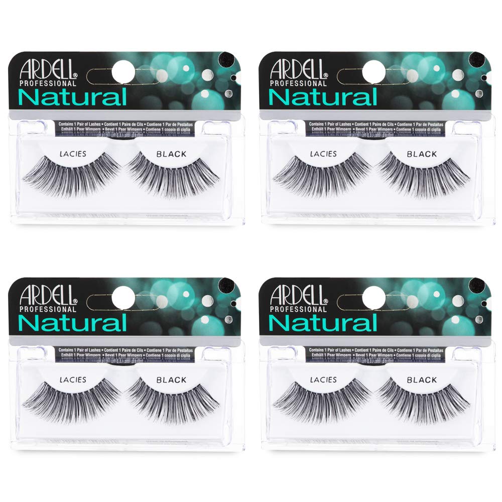 Ardell Natural Lashes Lacies Black 4-pack, natural look for everyday wear and subtle enhancement.