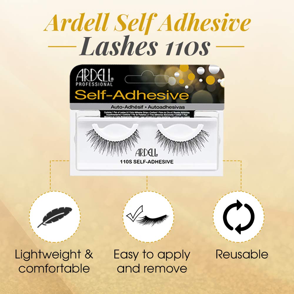 Ardell natural-looking strip lashes closeup showing seamless blend with real lashes.