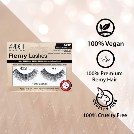 Ardell Remy Lash 781 feathery ends for a soft cat-eye.