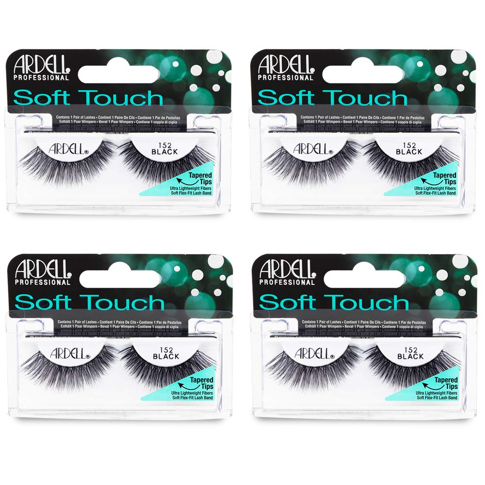 Ardell Soft Touch 152 black strip lashes for natural fullness.