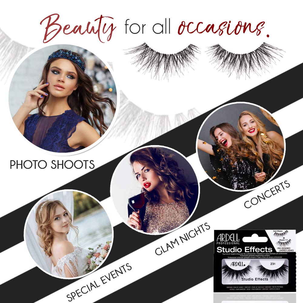 Ardell Studio Effects 231 cruelty-free lashes for guilt-free glamour.