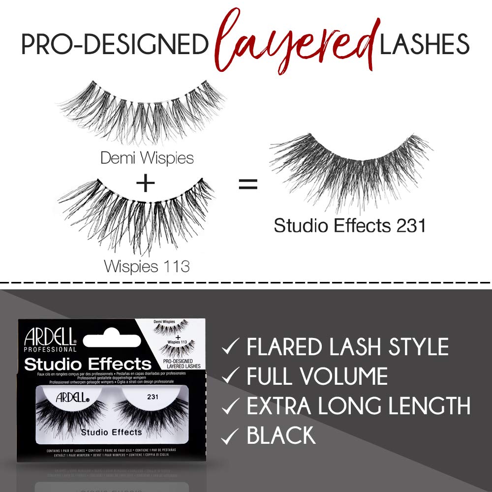 Ardell Studio Effects 231 reusable lashes support multiple wears with care.