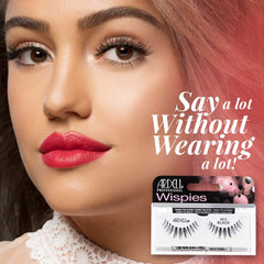 Ardell Wispies Cluster 603 band closeup highlights invisible band for seamless application.