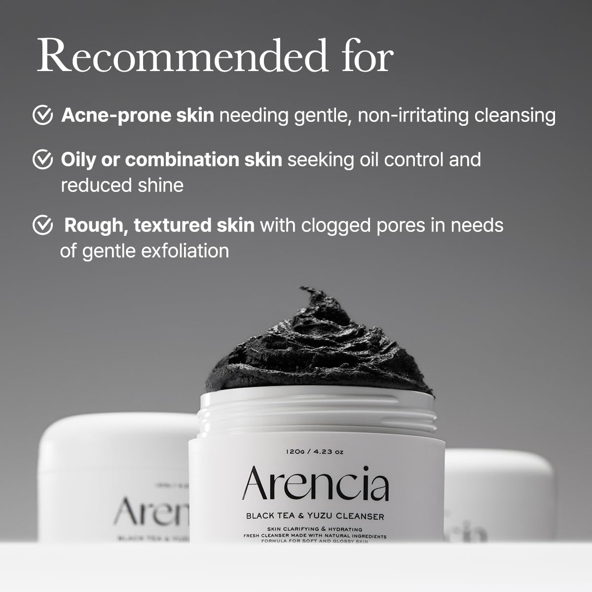 ARENCIA After wash radiant skin sample shows clean pores.