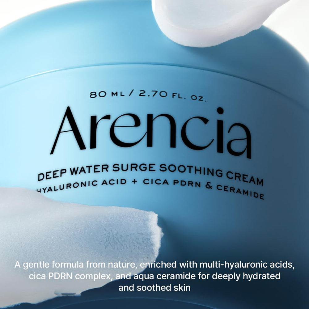 ARENCIA daily skincare routine step visual hints at a comforting regimen.