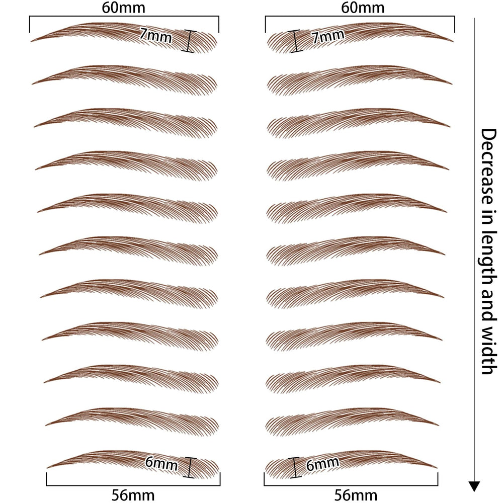 Aresvns eyebrow sheet detail highlights 4D hair-like texture for natural results.