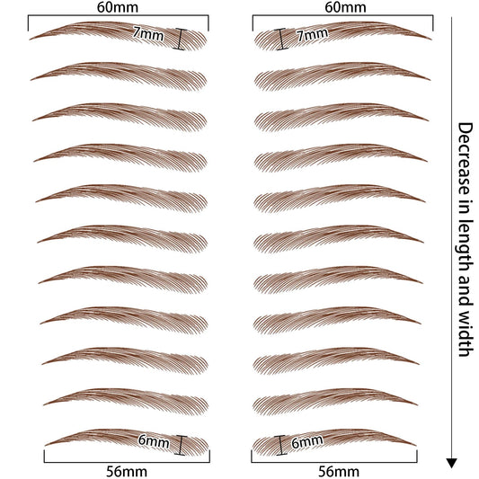 Aresvns eyebrow sheet detail highlights 4D hair-like texture for natural results.