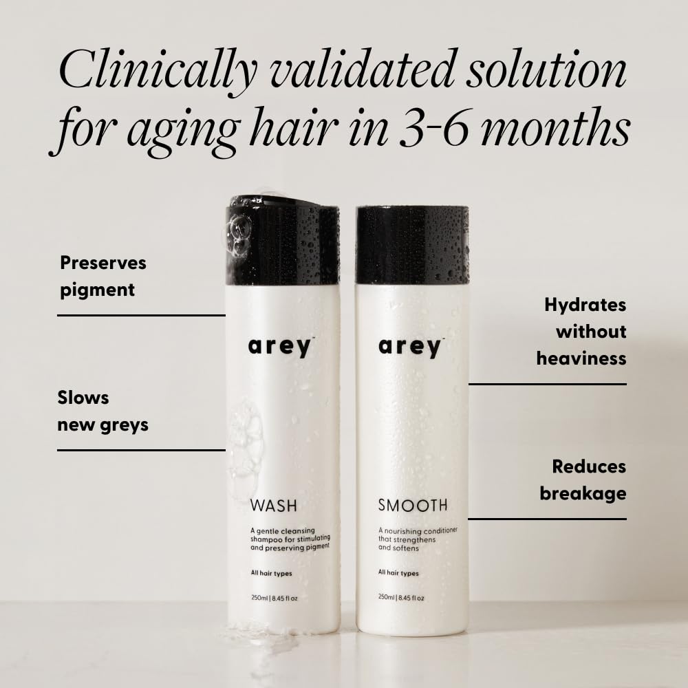 Arey Shower Duo conditioner bottle hydrates and strengthens hair