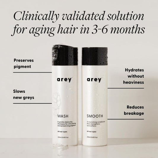 Arey Shower Duo conditioner bottle hydrates and strengthens hair