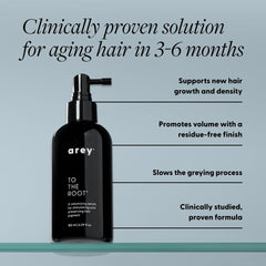 Arey To The Root serum pump action enabling precise, mess-free scalp application.