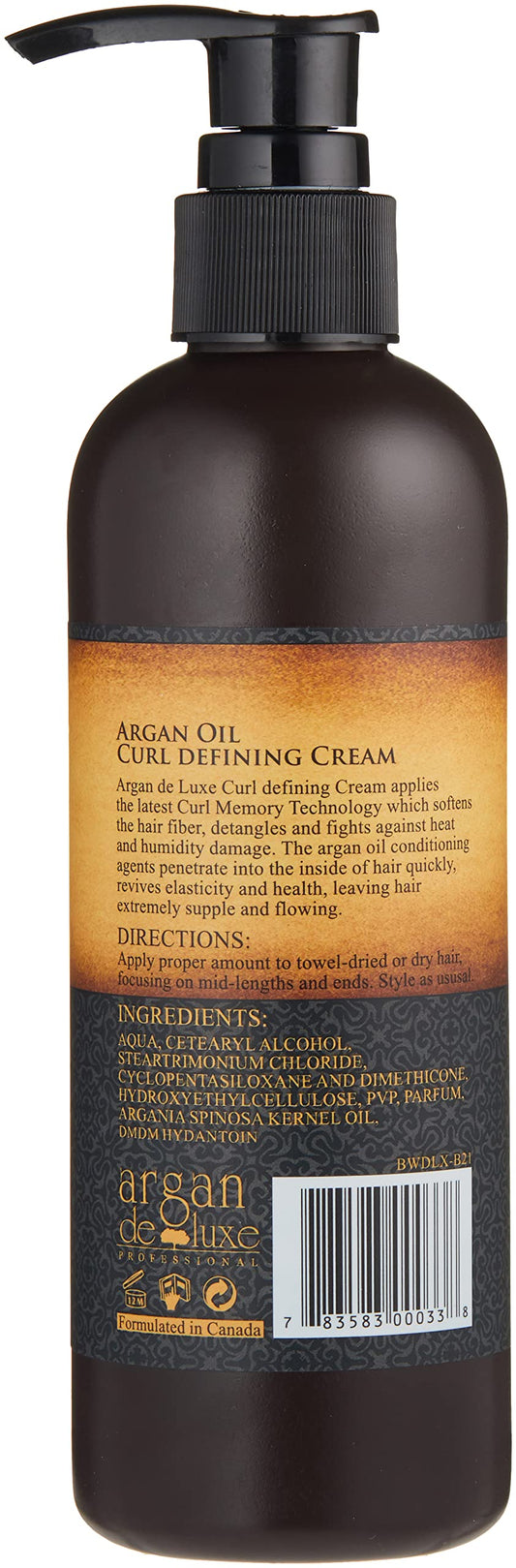 Hair with Argan Deluxe cream applied for frizz control and shine