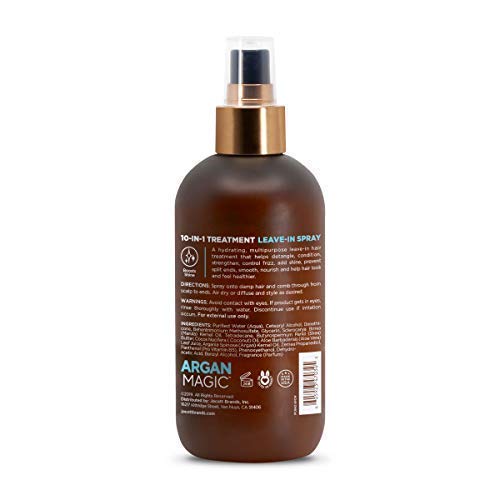 Argan Magic with argan oil and sunflower oil blend bottle nourishes hair.