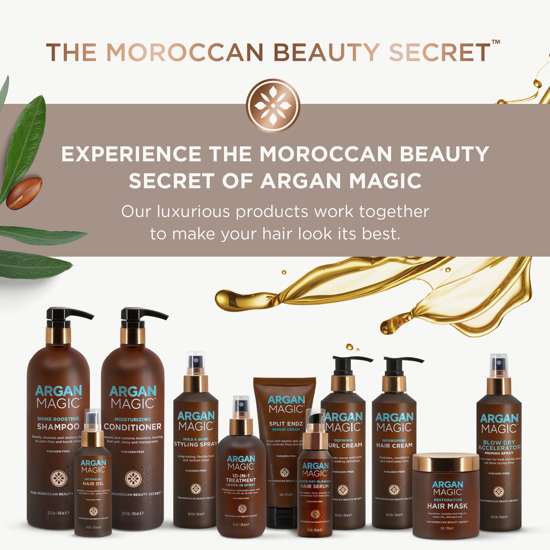 Argan Magic cruelty-free packaging with reusable bottle and clean ingredients