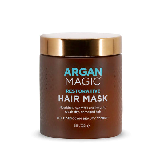 Argan Magic Hair Mask 8oz jar with sealed freshness for deeper conditioning.