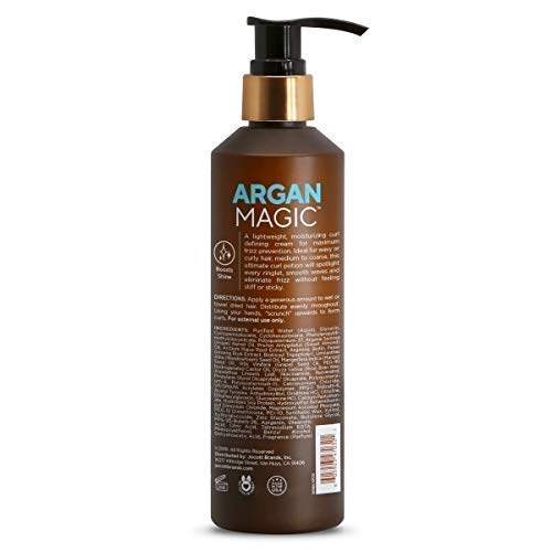 Argan Magic Intensive Hair Oil bottle shows deep hydration with non-greasy finish.