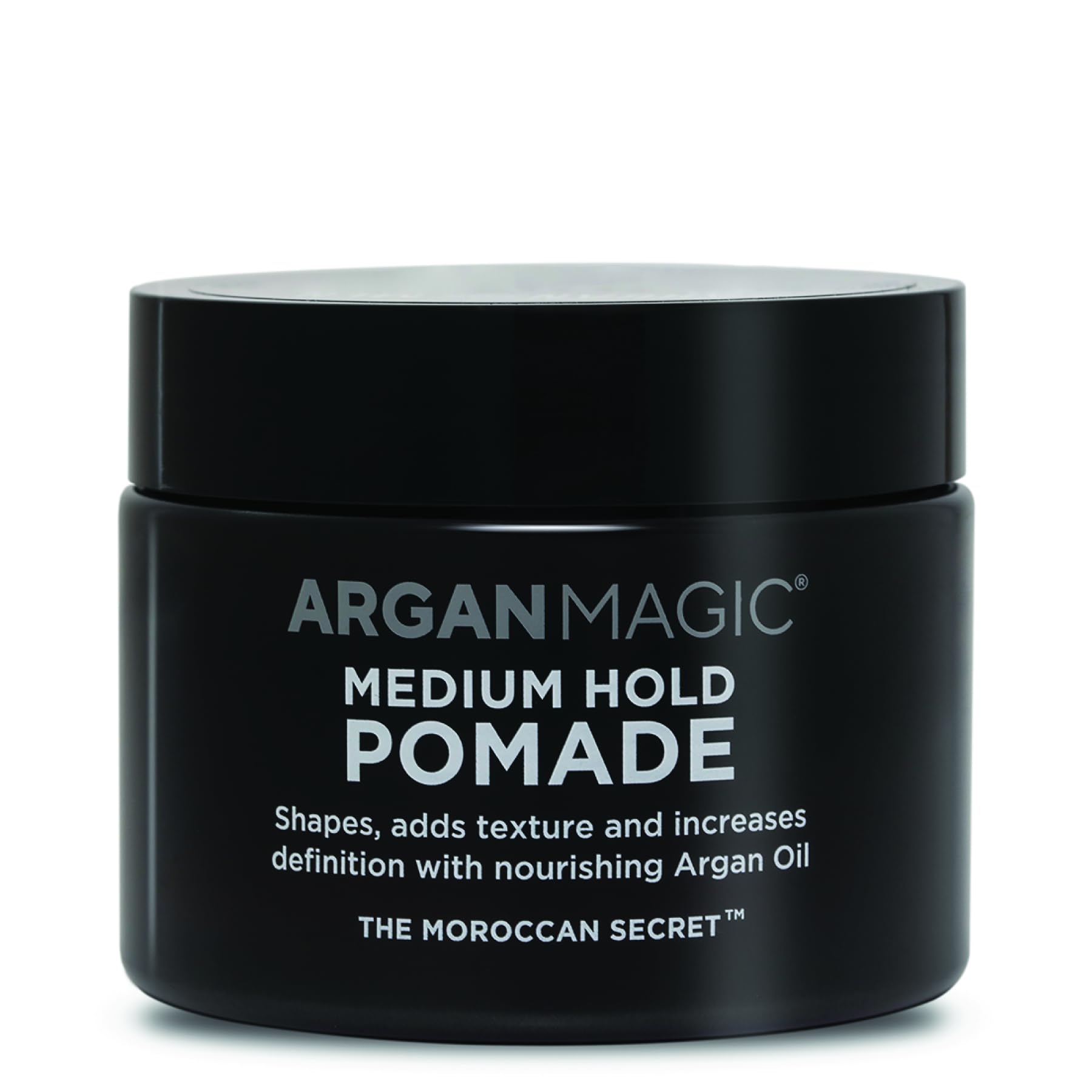 Cruelty-free, paraben-free Argan Magic pomade for healthy hair care.
