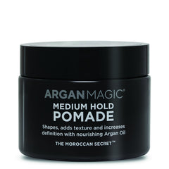 Cruelty-free, paraben-free Argan Magic pomade for healthy hair care.