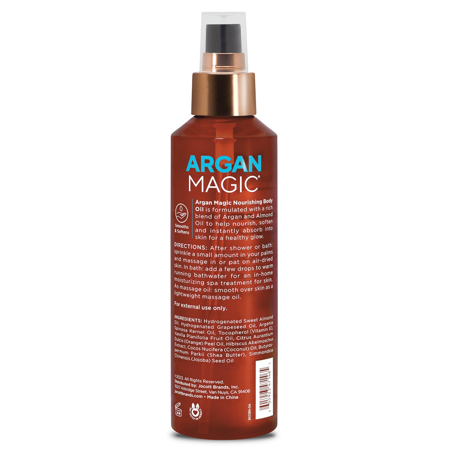 Argan Magic Nourishing Body Oil pour shows a light texture for quick absorption