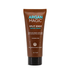 Packaging and branding on a shelf beside other Argan Magic products.