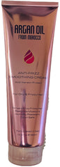 Argan Oil from Morocco anti-frizz smoothing cream bottle helps tame frizz and protect color