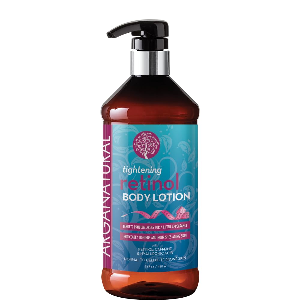Arganatural Retinol Body Lotion bottle showcasing premium formula for daily firming.