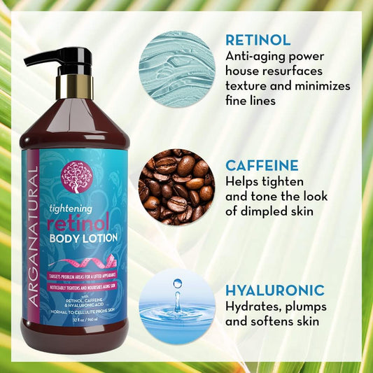 Arganatural Retinol Body Lotion texture swatch highlighting rich hydration.